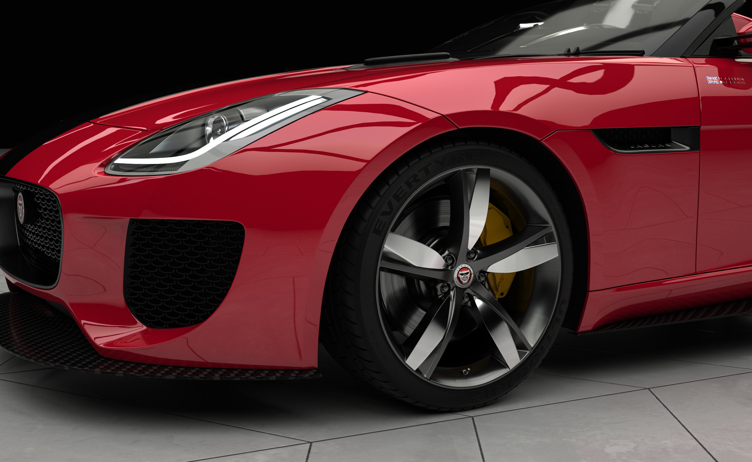 汽车渲染 跑车3d渲染 捷豹f-type红色渲染