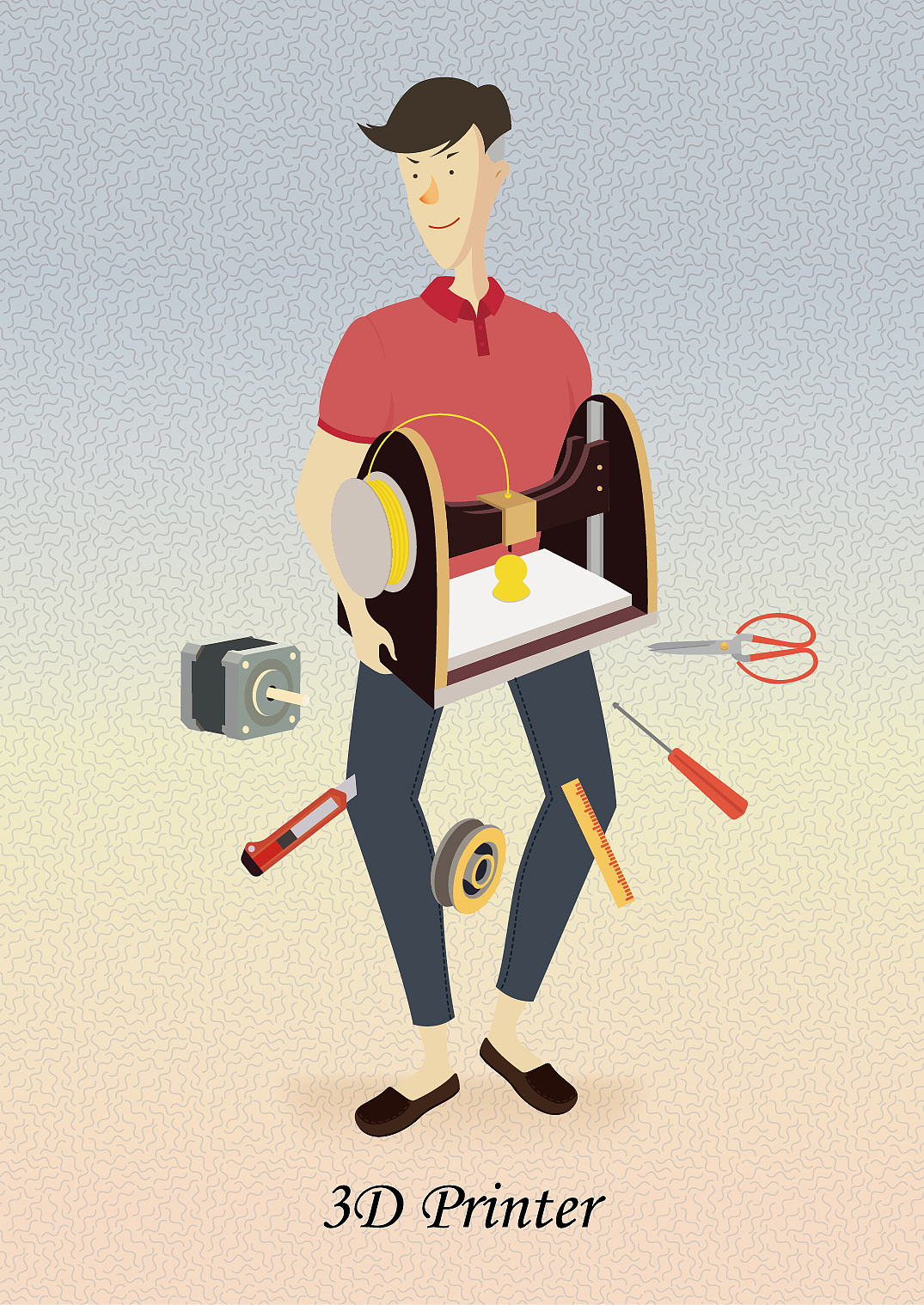 为medneta组织画的一组手艺人插画