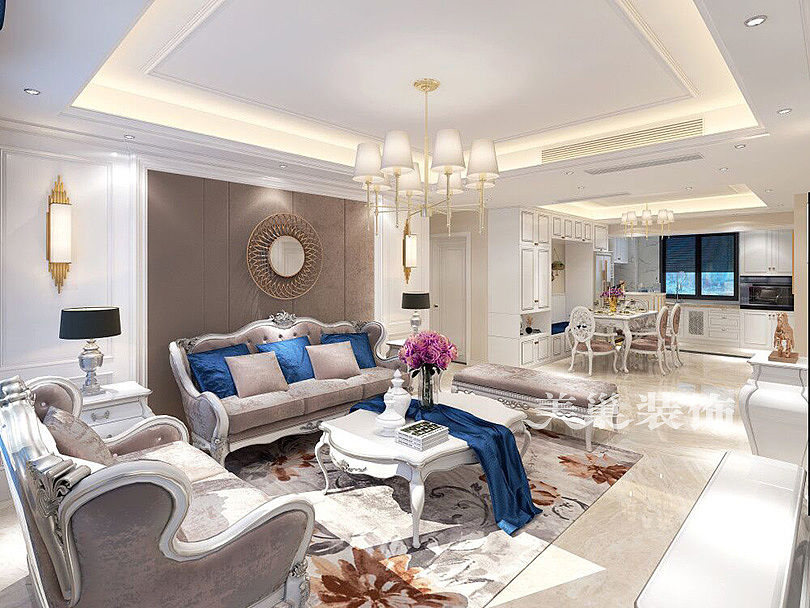 鑫苑国际新城装修效果图145平方简欧风格气质感真好