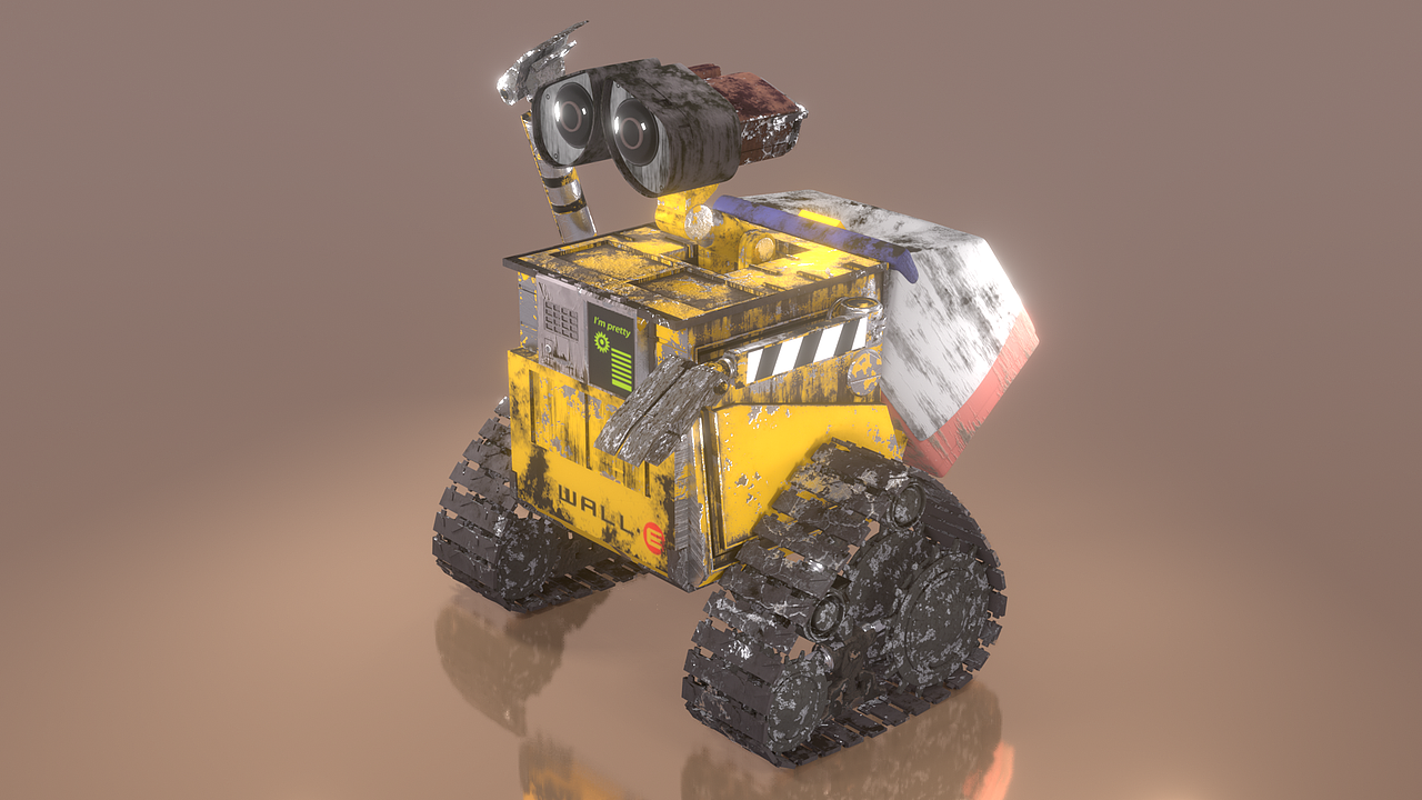 正面图背面图三视图4原创作品三维机械/交通blender模型瓦力机器人总