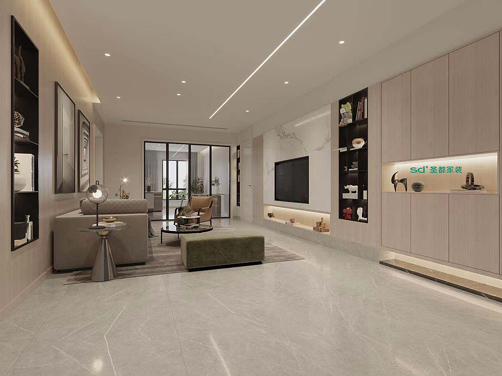 圣都家装丨郁金香郡256㎡现代极简风暖色系