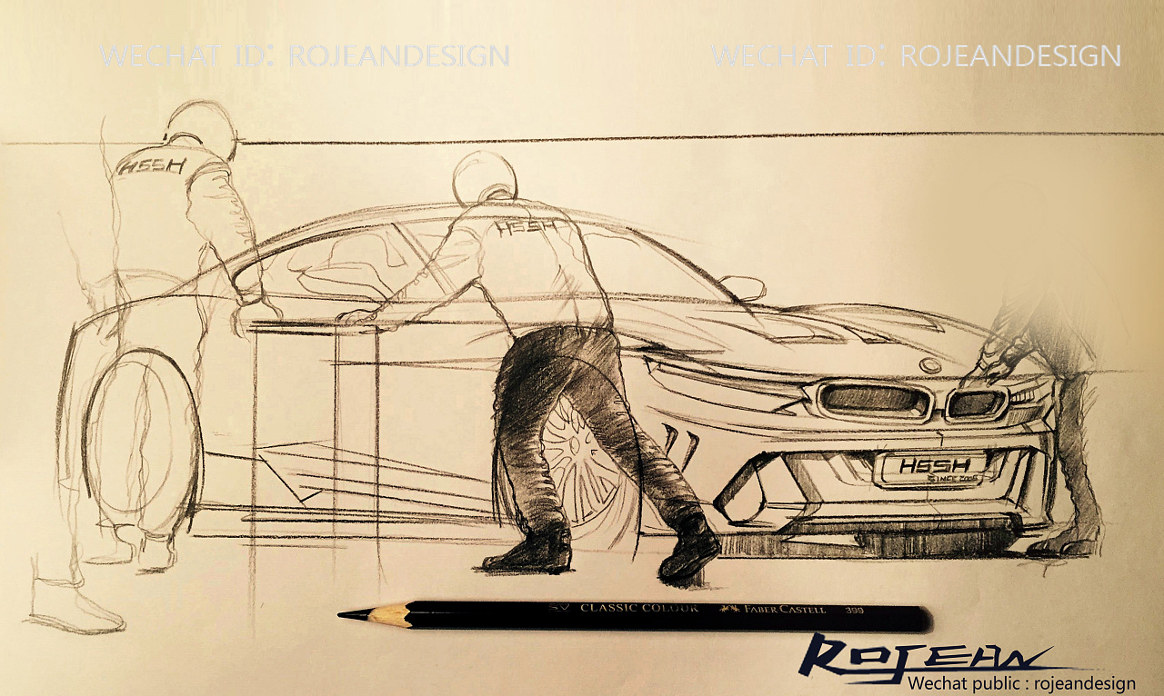 赛车拉力赛设计手绘过程