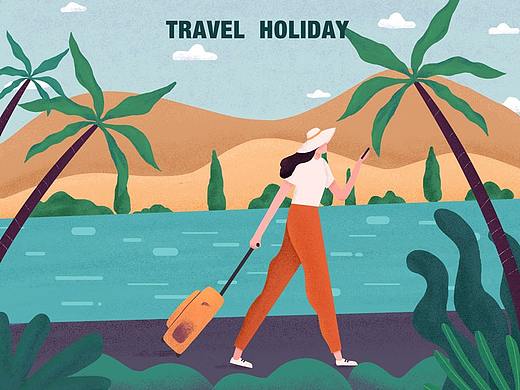 旅游季插画