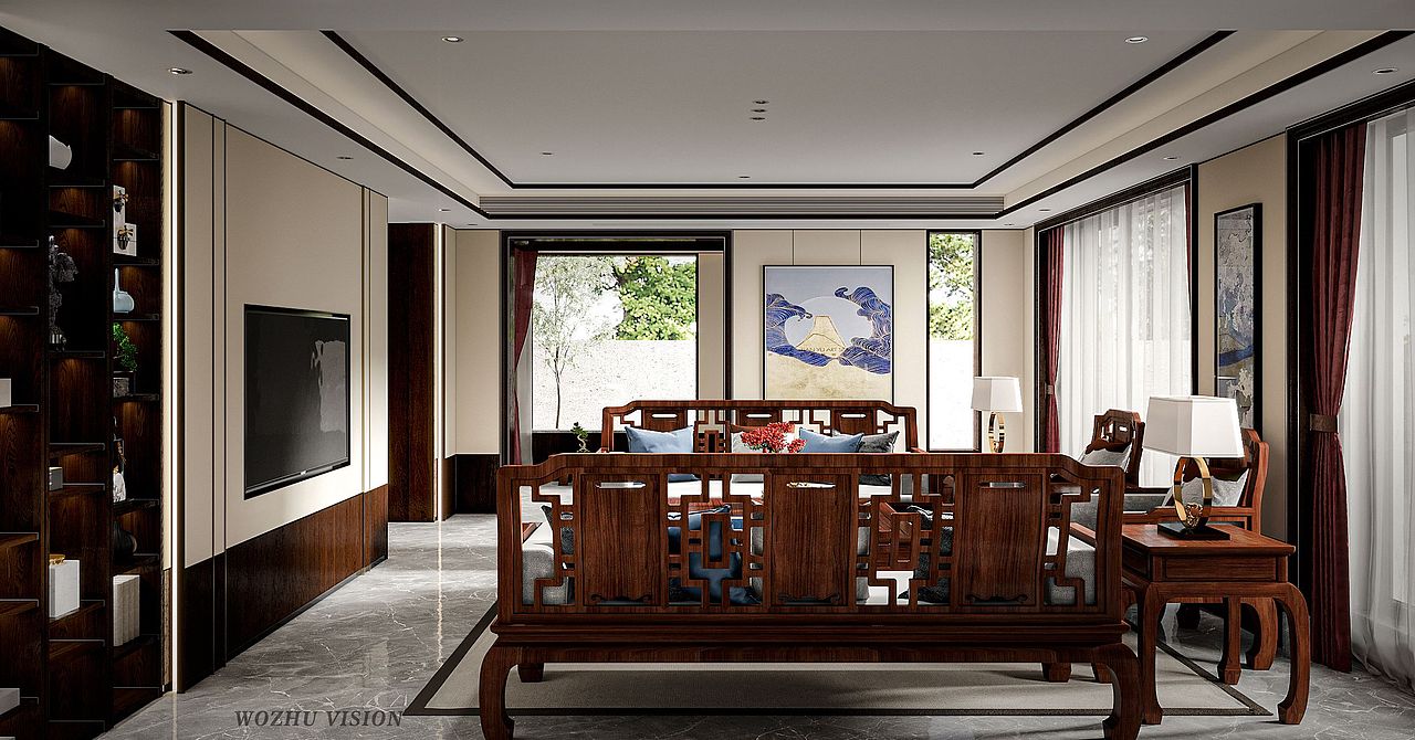 新中式别墅-效果表现