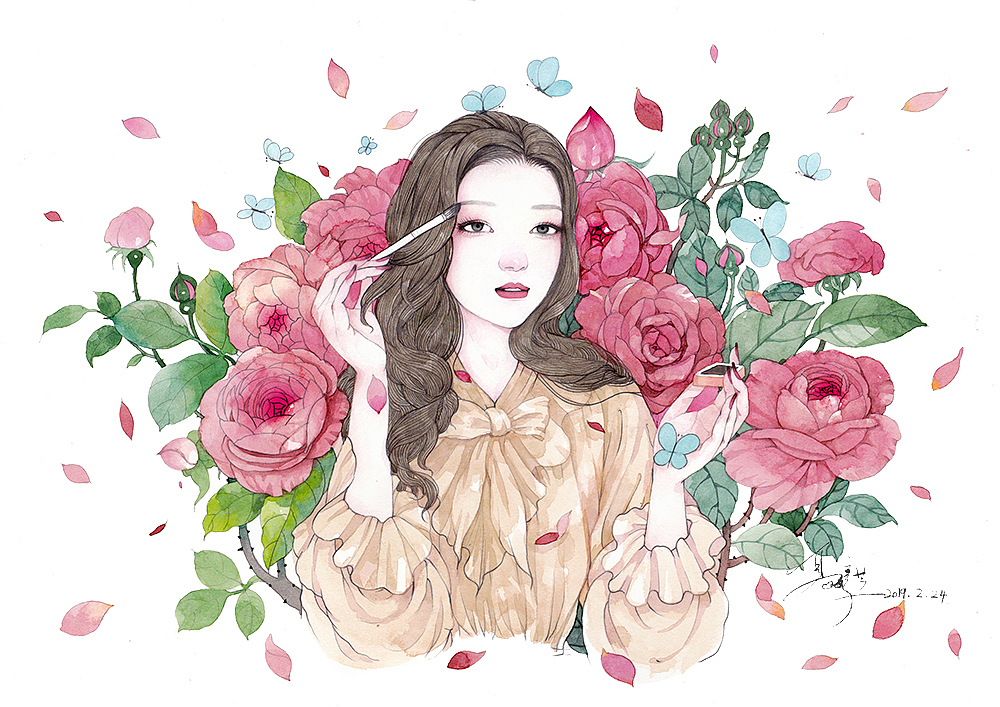 彩妆美女插画系列