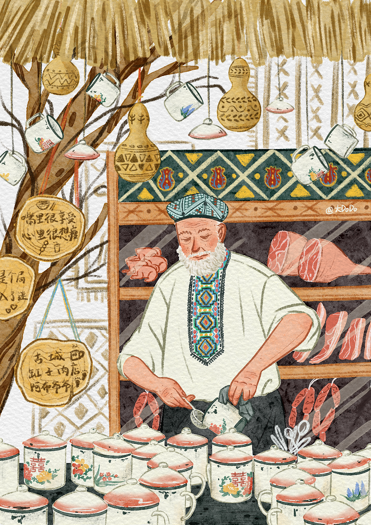 人文系列插画1-4（图ZMzYwNTI2MTYw） - 创作习作 - 站酷设计师爱画画的嘟妈原创素材 - 站酷ZCOOL