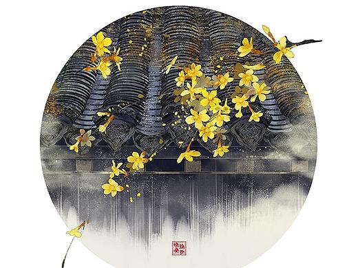 二十四节气插画——圆框版