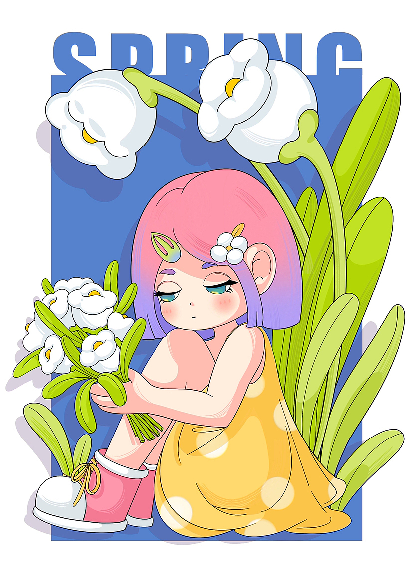 春日宴（图ZMzM3NDIzNDg4） - 艺术插画 - 站酷设计师于哩原创素材 - 站酷ZCOOL
