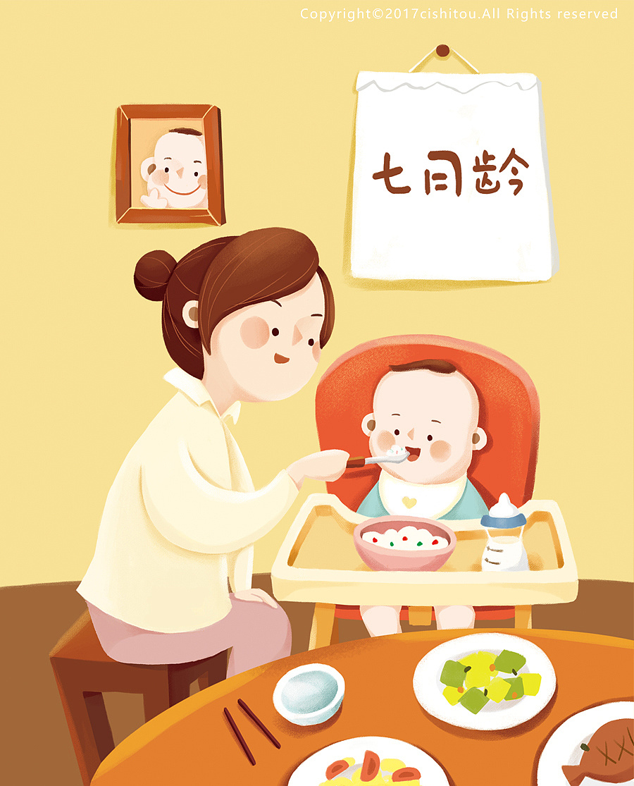 不同月龄宝宝喂食配图