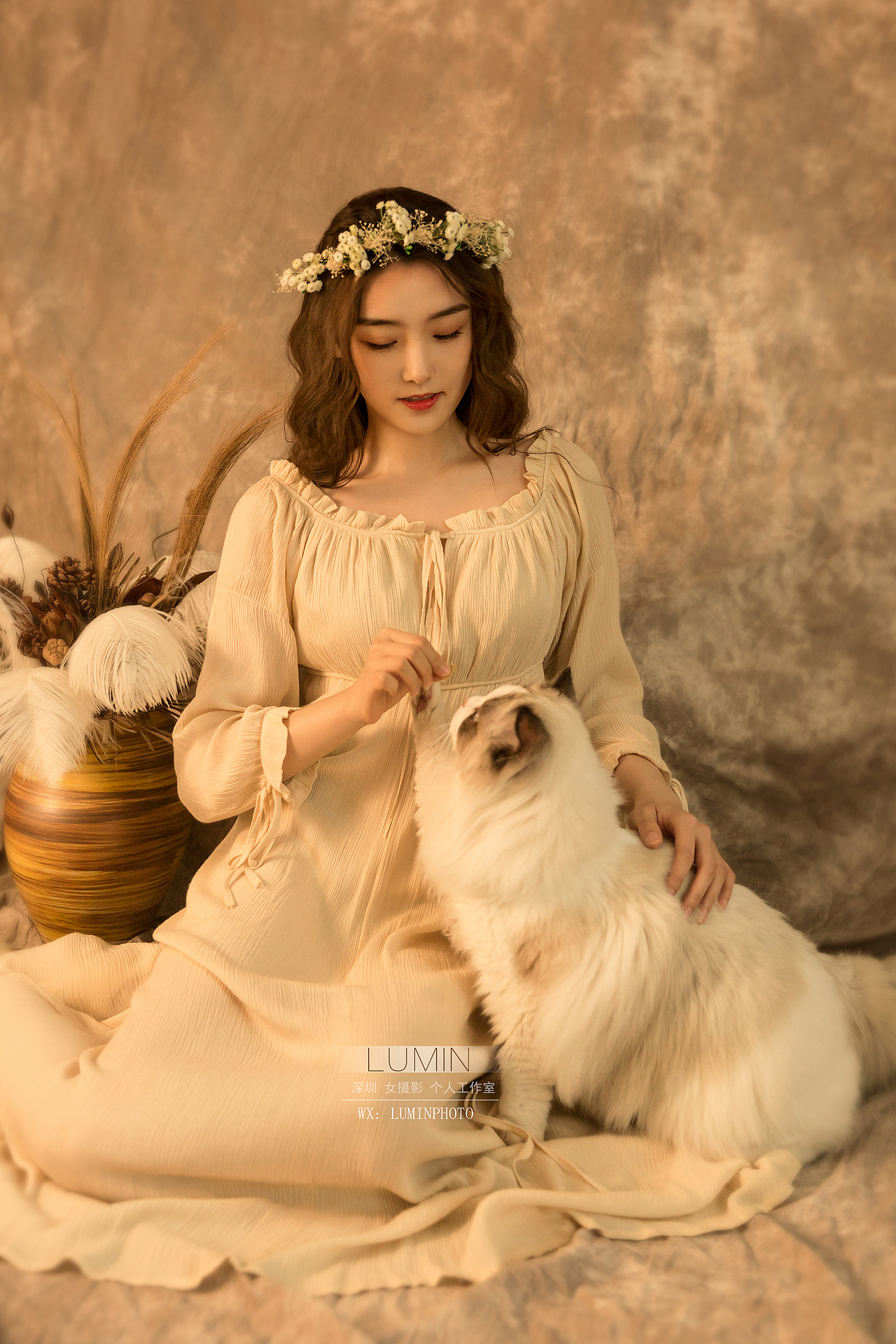 复古风写真 油画写真拍摄 与猫一起拍摄