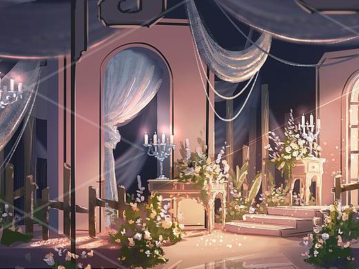 婚礼手绘效果图