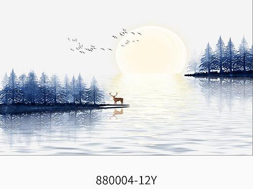 现代北欧油画田园风景背景墙