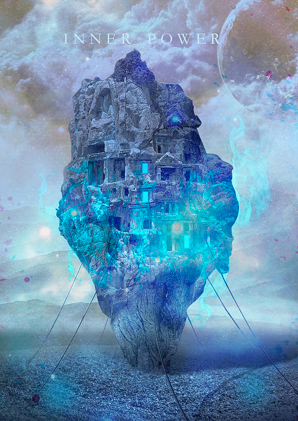 炫酷海报 已孤岛的形式展现，加上炫酷的火焰，给人酷酷的感觉。