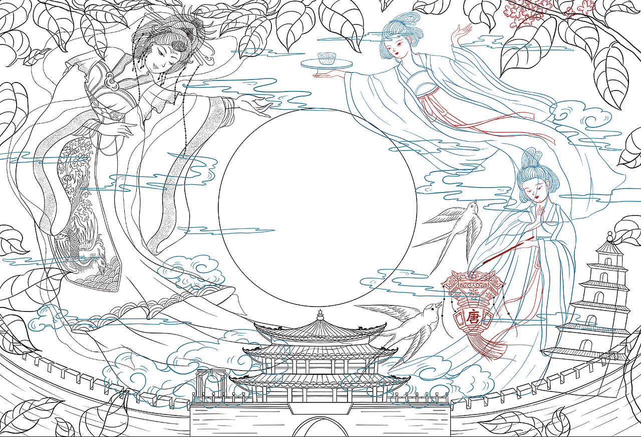 蛋月烧国风插画（图ZMjQ3MTY4ODQw） - 商业插画 - 站酷设计师设计师杰子原创素材 - 站酷ZCOOL