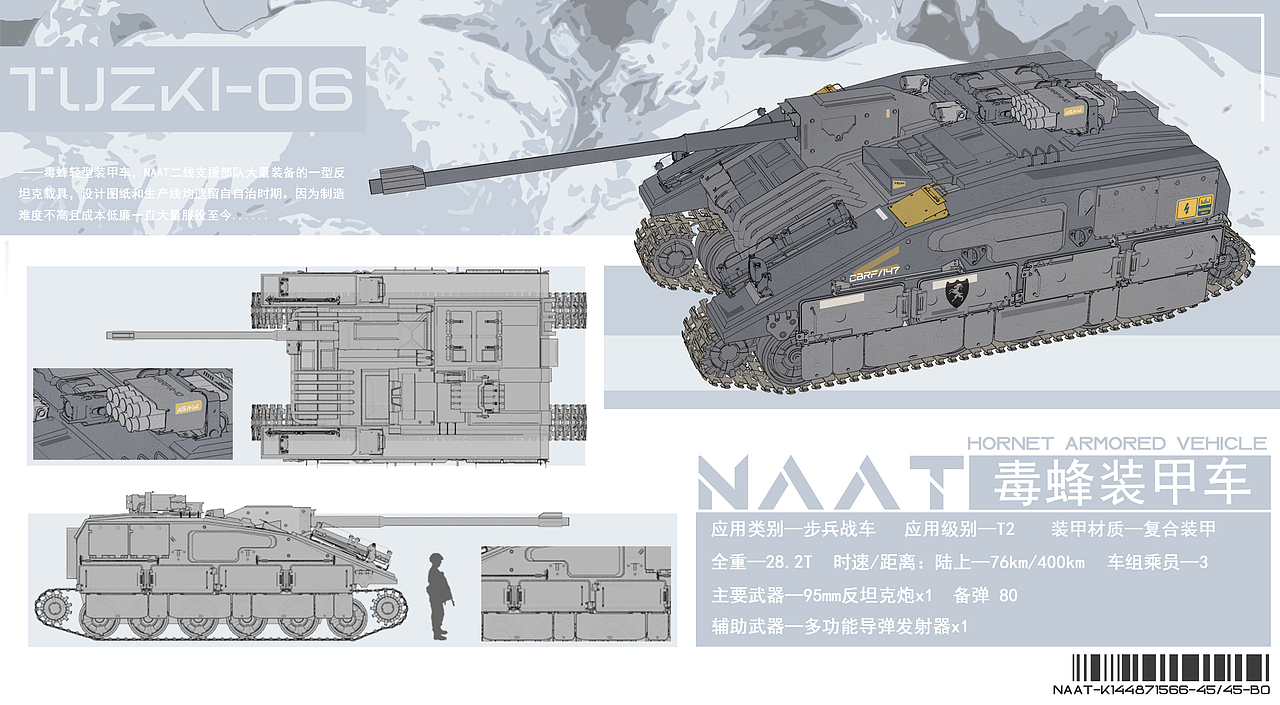 毒蜂轻型装甲车,naat二线支援部队大量装备的一型反坦克载具,设计图纸