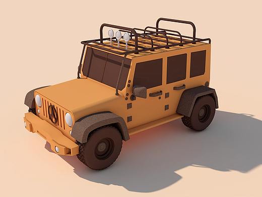 c4d 卡通越野（个人主页-ZMzc1MjI5ODA=） - 机械/交通 - 站酷设计师Rebekah_原创素材 - 站酷ZCOOL