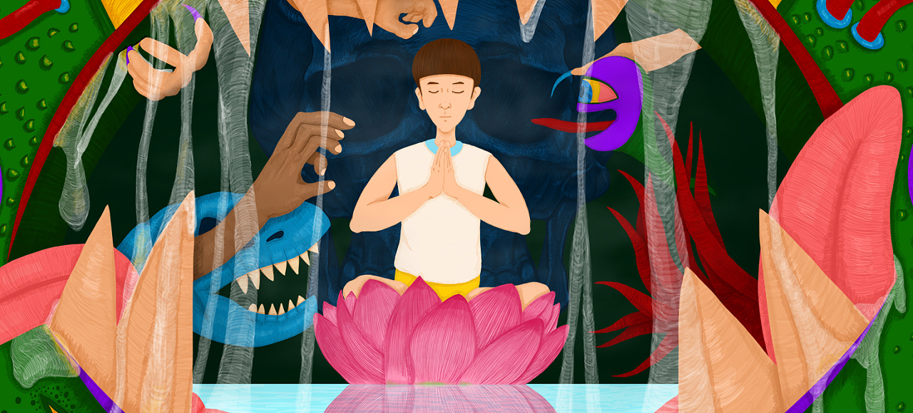 《禅定》——与大家分享我在插画中想表达的理念和我对定力的理解