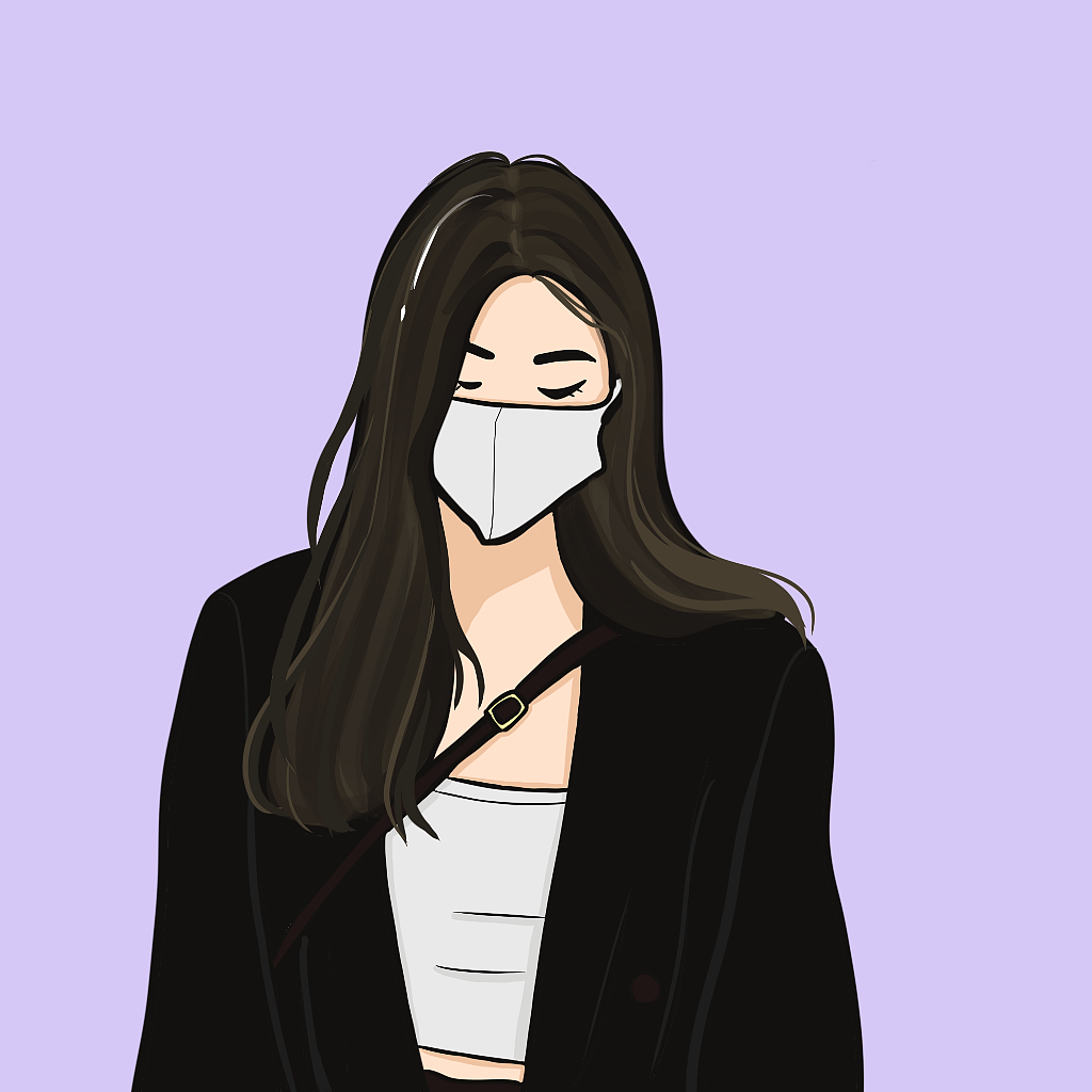 6原创作品插画创作习作画画情侣头像文艺女七七设计经验449liuyixun