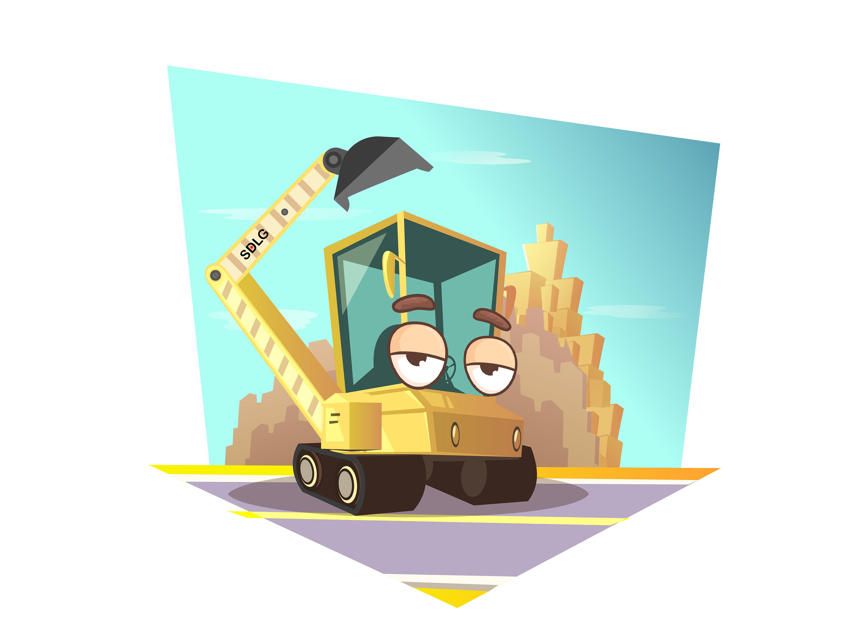 挖掘机动画片 挖掘机和翻斗卡车建造铁路_哔哩哔哩_bilibili