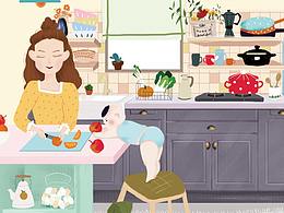 厨房插画