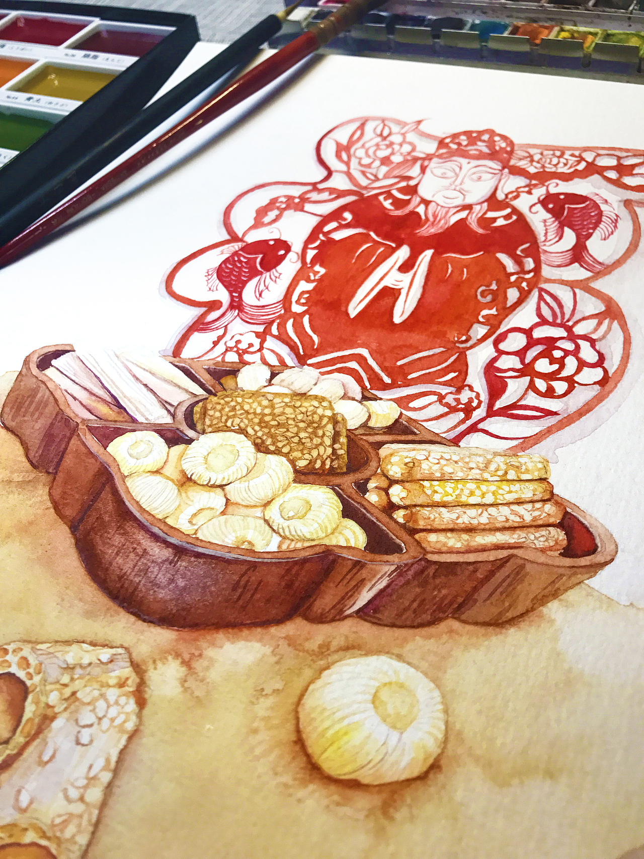 二十三，糖瓜粘！画糖瓜，祭灶王！祝大家小年快乐！（图ZNjg5ODU4ODA=） - 创作习作 - 站酷设计师蒲之未落原创素材 - 站酷ZCOOL