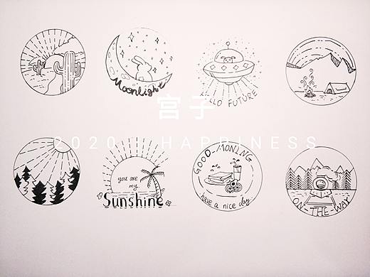 网红微观手绘简笔画