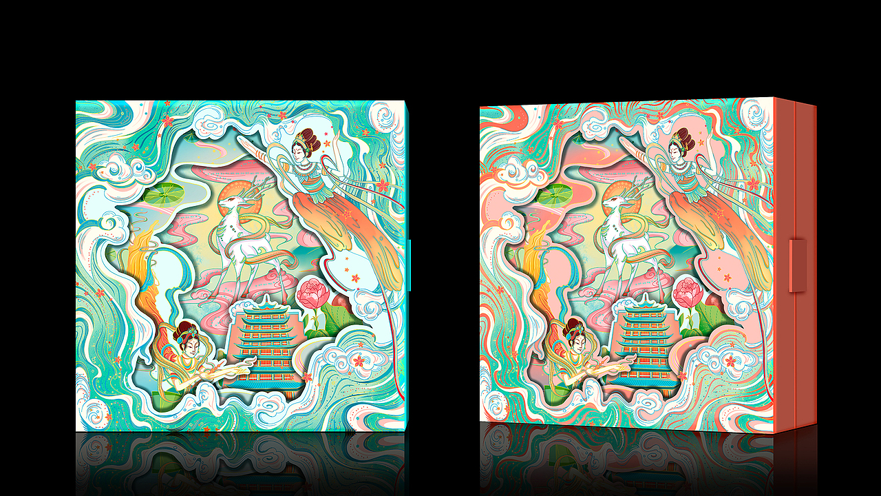 敦煌*中秋礼盒包装插画（图ZMjc4MTQxNzk2） - 商业插画 - 站酷设计师奥特曼小1原创素材 - 站酷ZCOOL