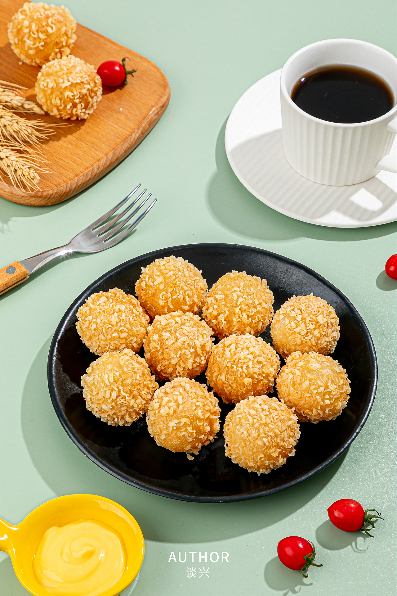 雪花球点心拍摄