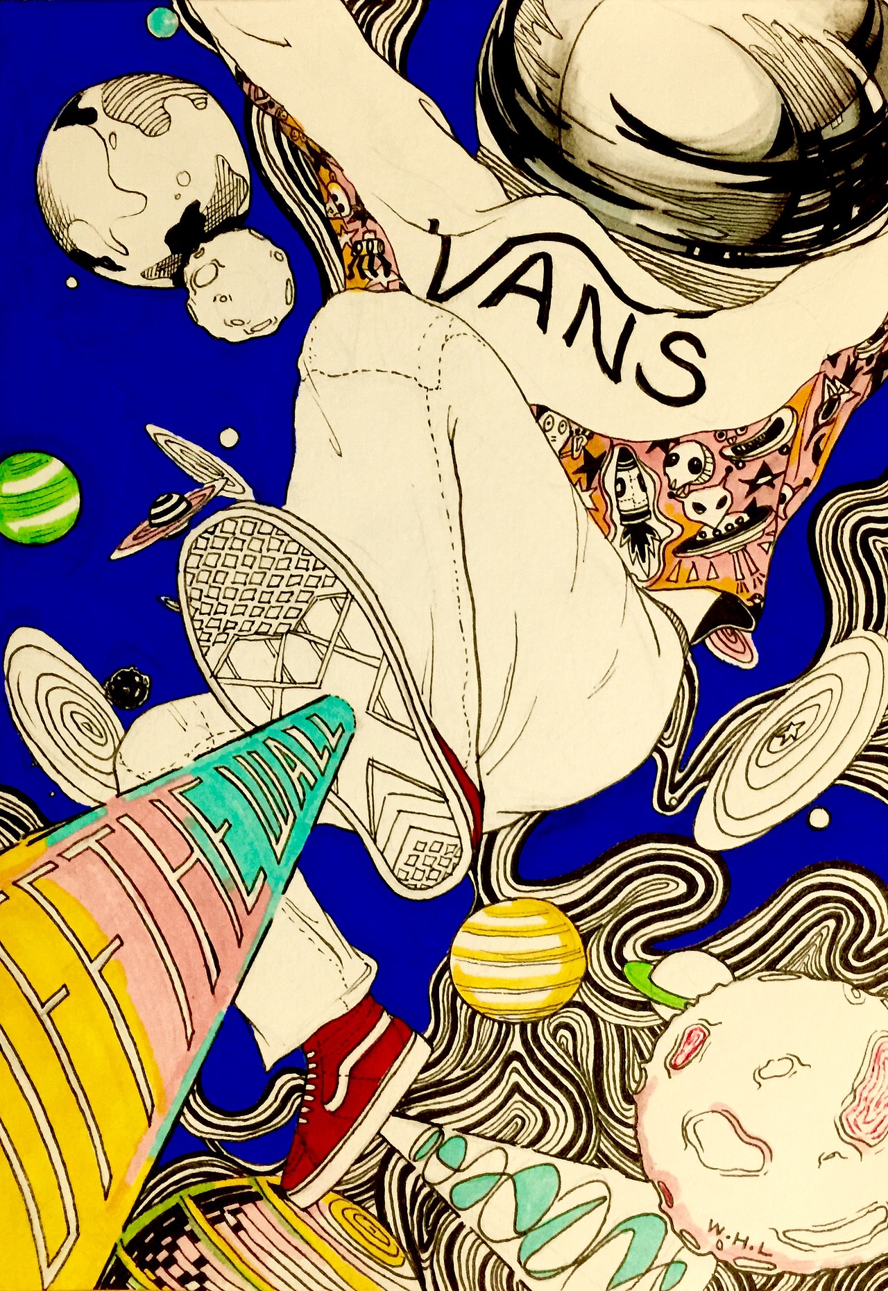 vans大赛！宇宙飘浮（图ZNDg4MTA3MDQ=） - 商业插画 - 站酷设计师遐观原创素材 - 站酷ZCOOL