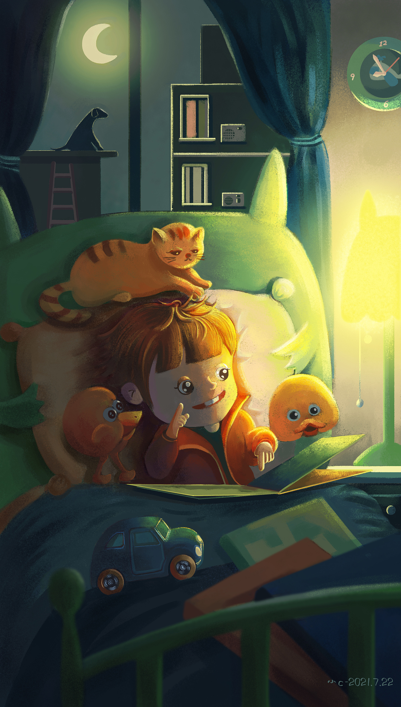 夜读|插画|创作习作|山茶柠檬酱 - 原创作品 - 站酷 (zcool)