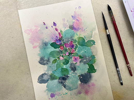 印象中的一丛豆荚花