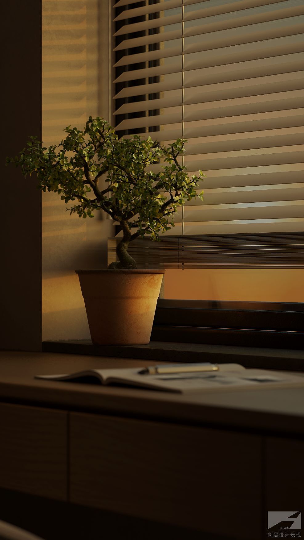 黄昏卧室效果图表现