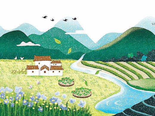 慈力整体健康中心形象插画