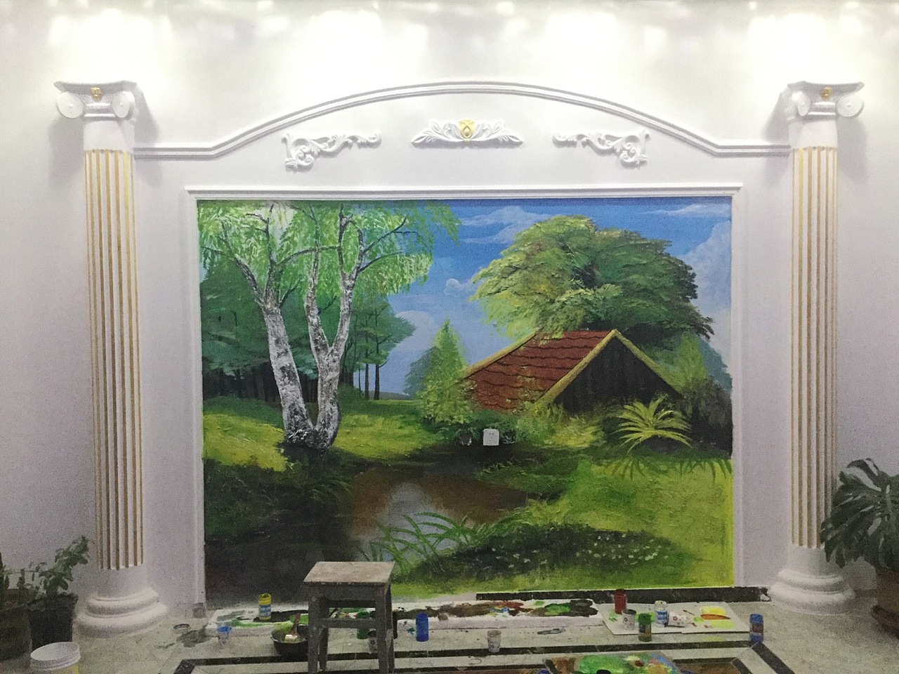 浮雕手绘电视墙浮雕墙绘浮雕画（图ZMTkxNzI4MDMy） - 新锐潮流插画 - 站酷设计师匠心彩绘刘海乐原创素材 - 站酷ZCOOL