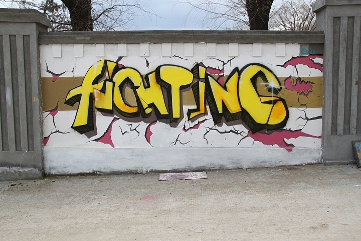 &nbsp;哈师大江南校区首届手绘涂鸦墙(2)