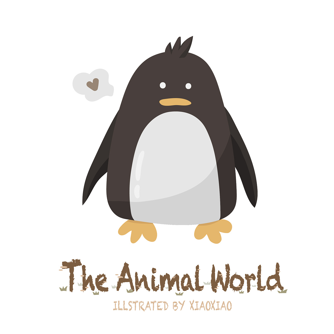 扁平风动物插画