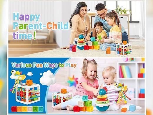 亚马逊儿童玩具积木产品拍摄主图设计a+美工修图