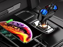 汽车内饰车载充电器详情页设计场景3D建模渲染