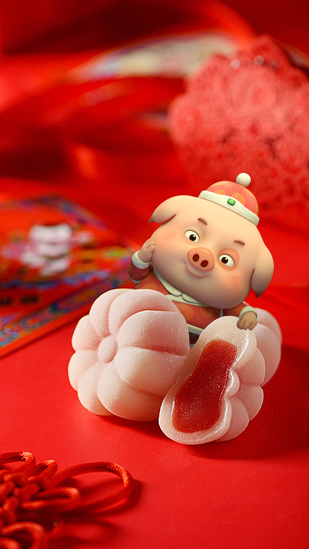 豆豆猪新年壁纸第二弹:吃货豆豆猪来了,欢迎投喂!