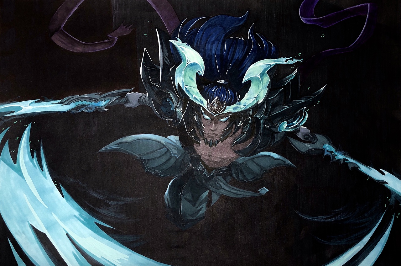 马克笔彩铅手绘宫本武藏