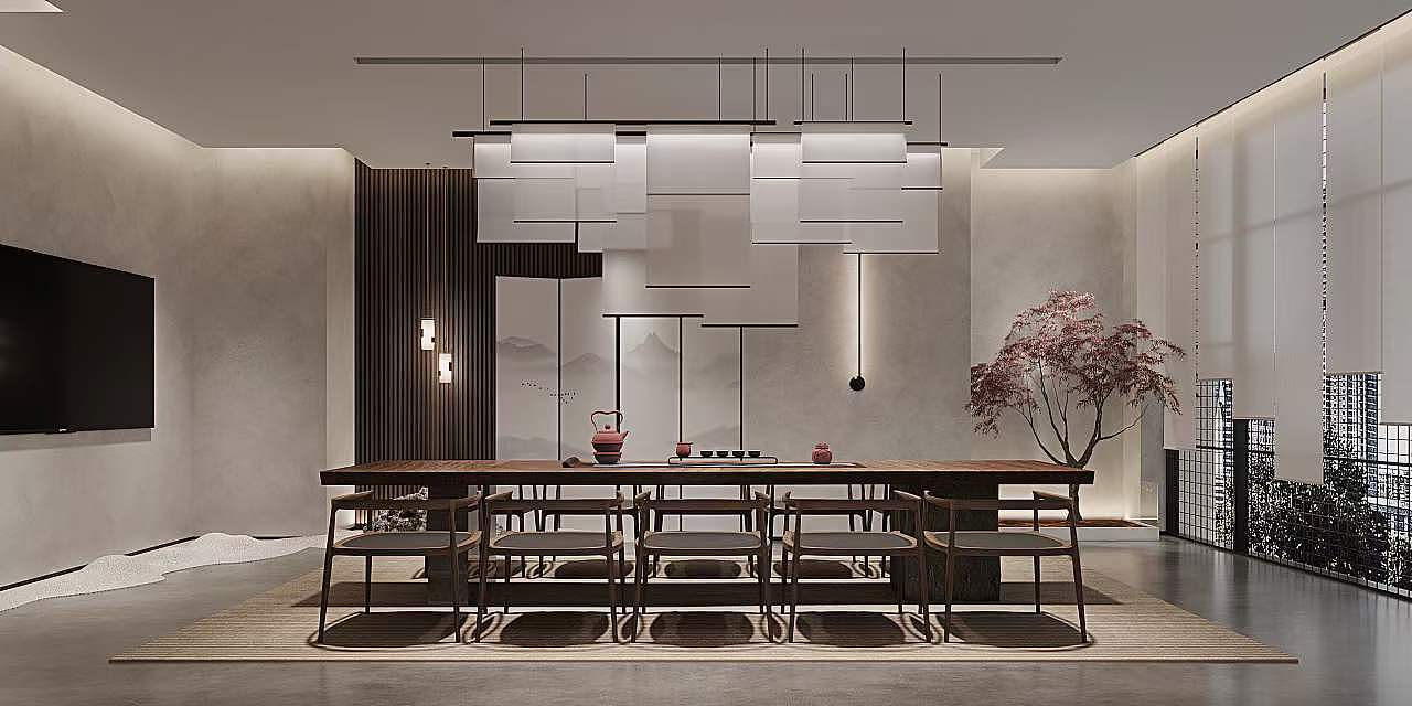 茶庄会所|空间|商业空间设计|1992效果图汉堡 - 原创作品 - 站酷