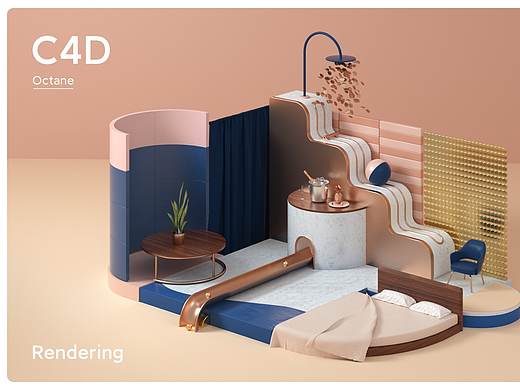 C4D Octane 场景（个人主页-ZNDY3MTMzMjA=） - 场景 - 站酷设计师一四四零原创素材 - 站酷ZCOOL