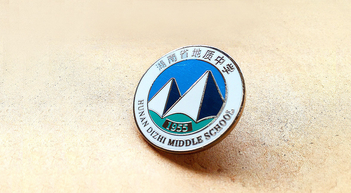 市野品策湖南地质中学新校徽logo设计品牌标志设计