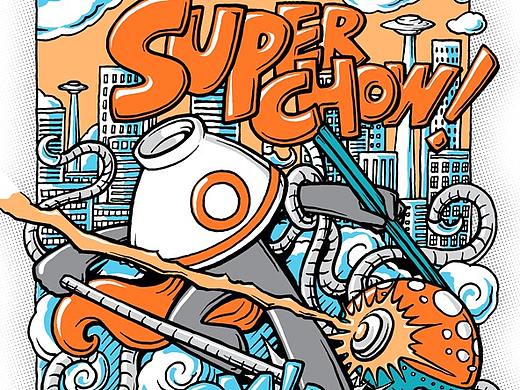 SUPER CHOW 餐饮品牌设计 及 主题插画+品牌公仔创作