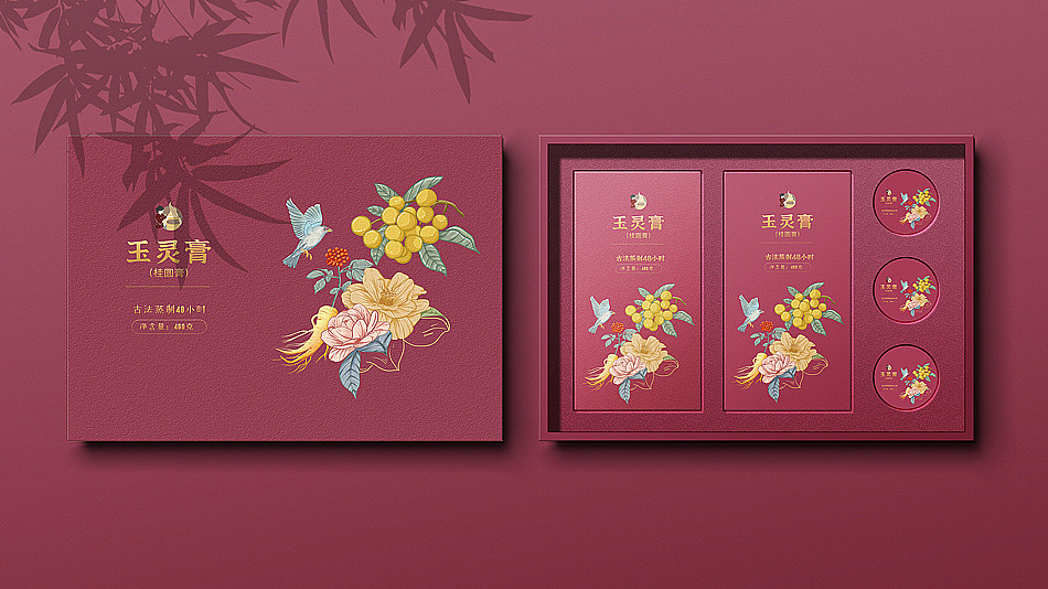 养生产品包装插画(桂圆膏)