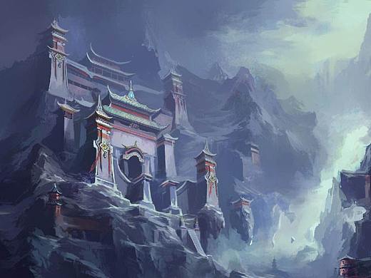 游戏场景，古风建筑