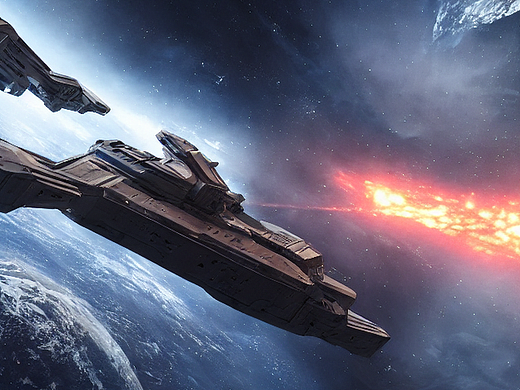 #AI创作实验室#宇宙战舰，科幻，电影打光