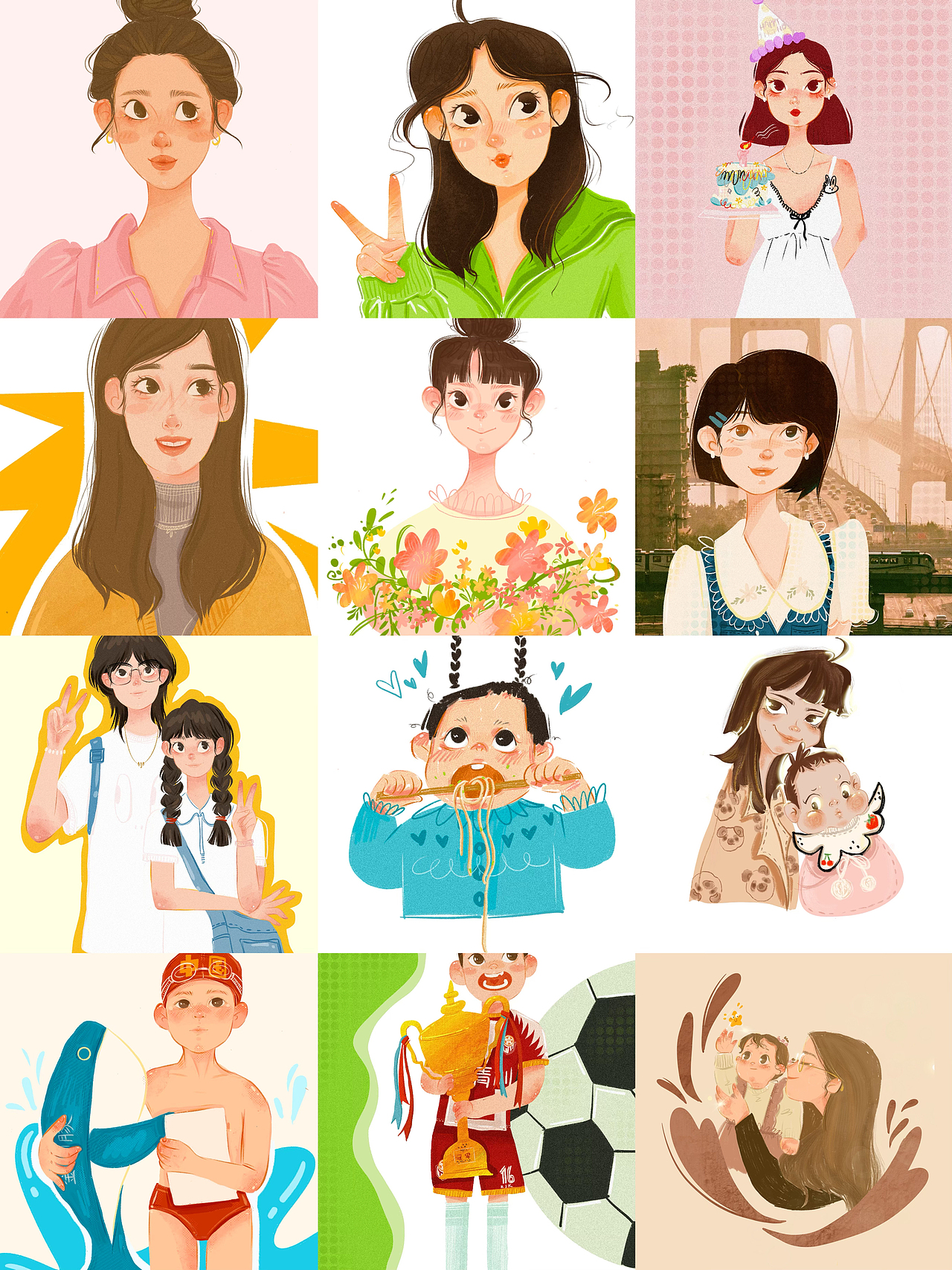 整理了点头像插画（图ZMzcxODA3NjEy） - 儿童插画 - 站酷设计师肉肥肥原创素材 - 站酷ZCOOL