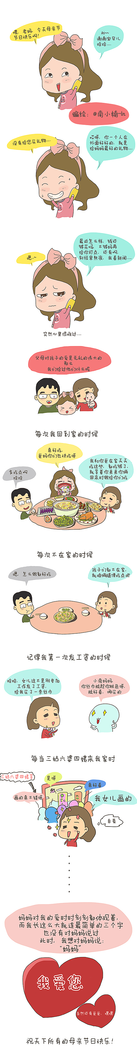 迟来母亲节贺图~（图ZMTYwOTcwMjg=） - 单幅漫画 - 站酷设计师南小楠ln原创素材 - 站酷ZCOOL