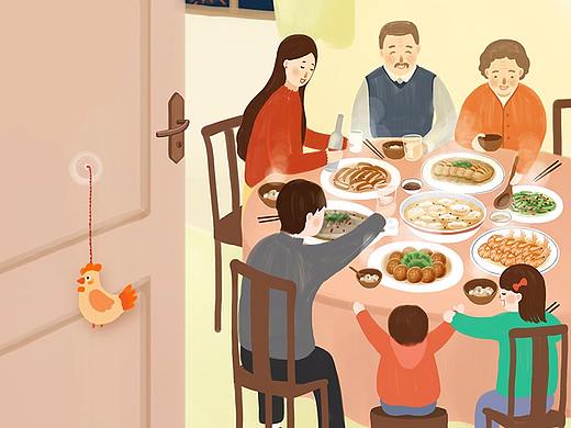 青山老农新年系列插画